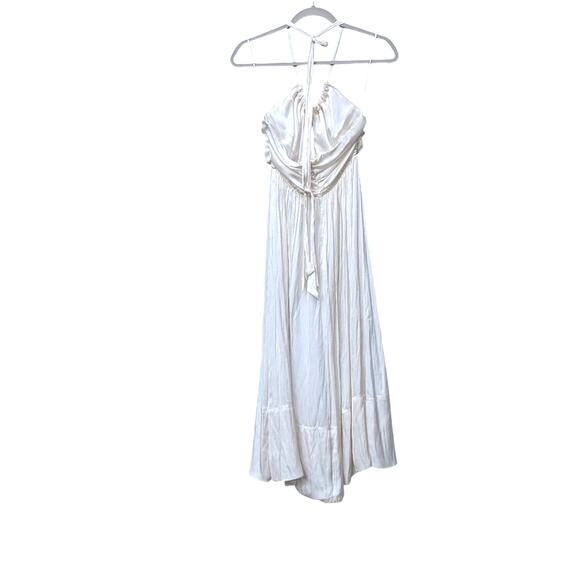 NWT J.Crew Collection BG522 Off-White Featherweight Satin Midi Dress, size 6 - Picture 3 of 10